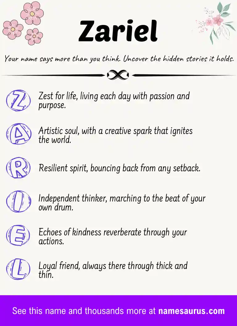 Acrostic poem about Zariel.