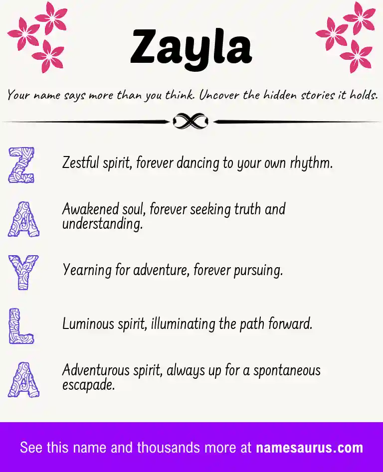 Acrostic poem about Zayla.