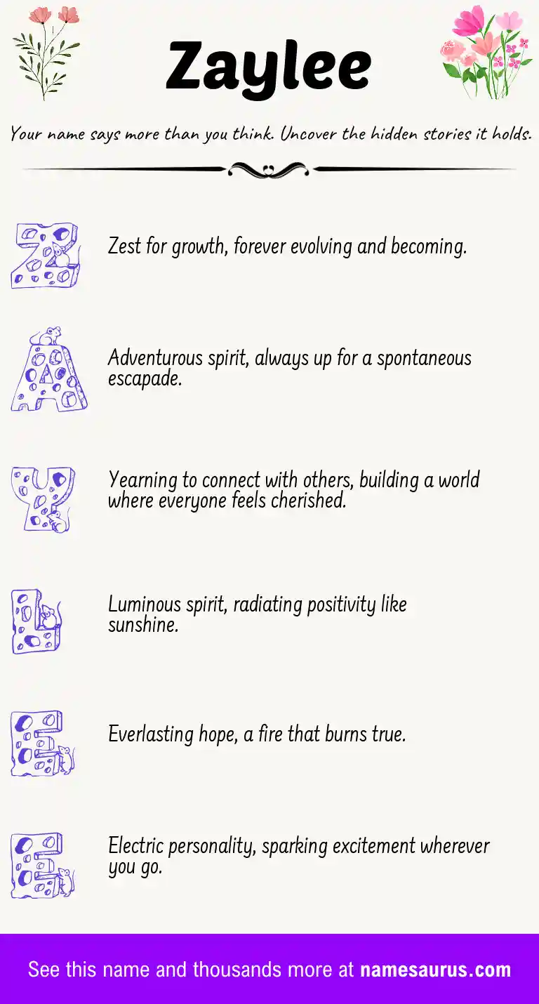 Acrostic poem about Zaylee.