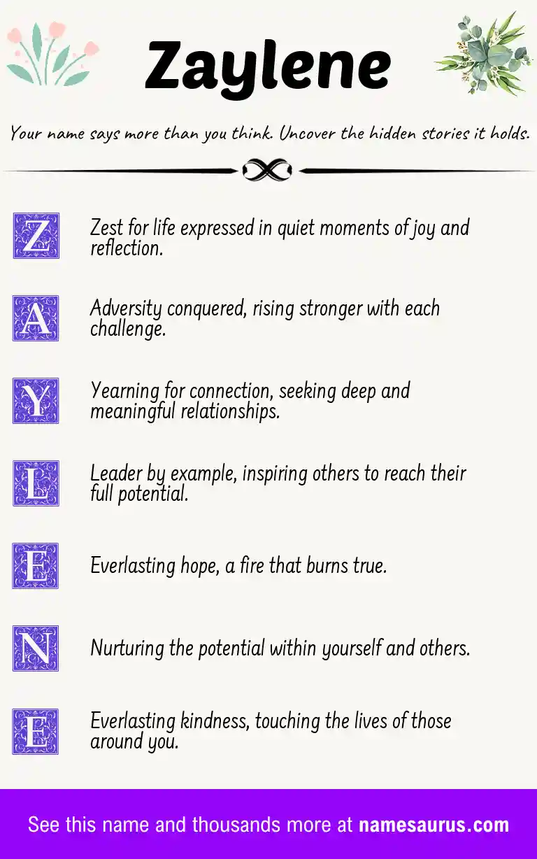 Acrostic poem about Zaylene.