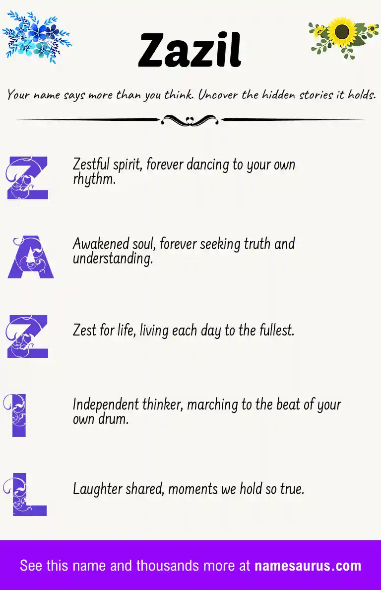 Acrostic poem about Zazil.