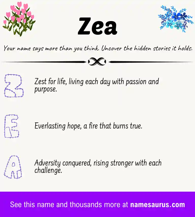 Acrostic poem about Zea.
