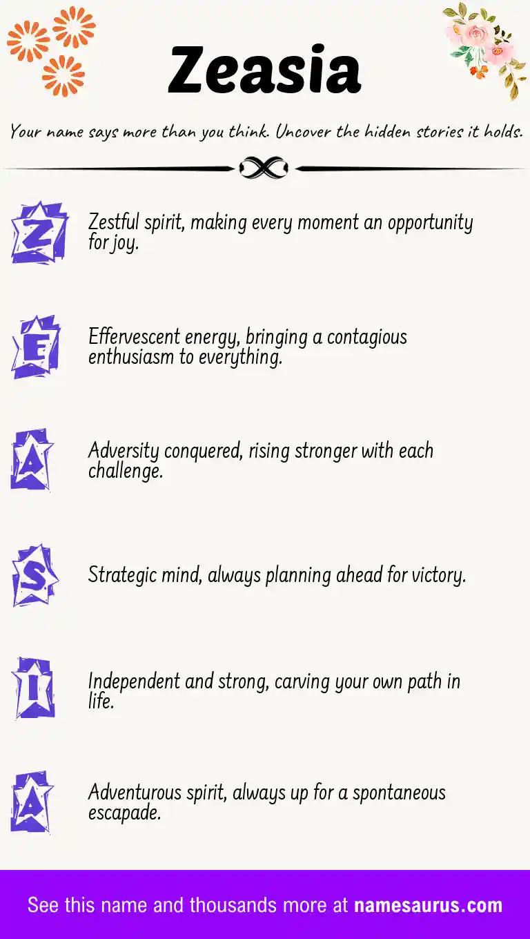 Acrostic poem about Zeasia.