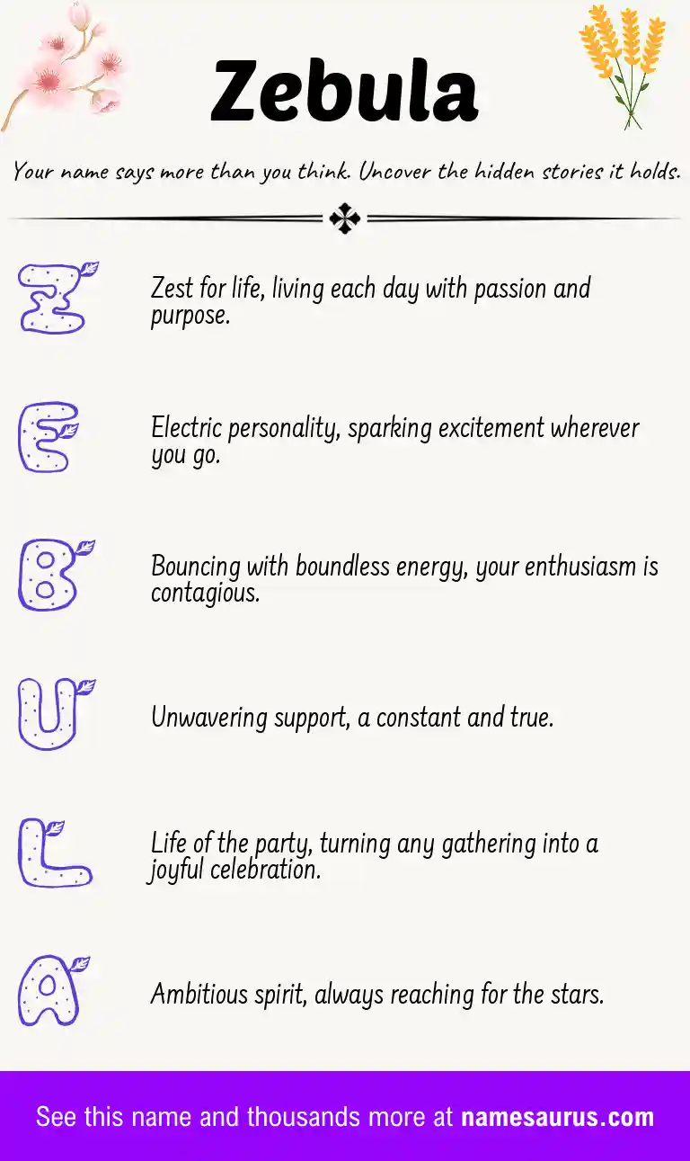Acrostic poem about Zebula.
