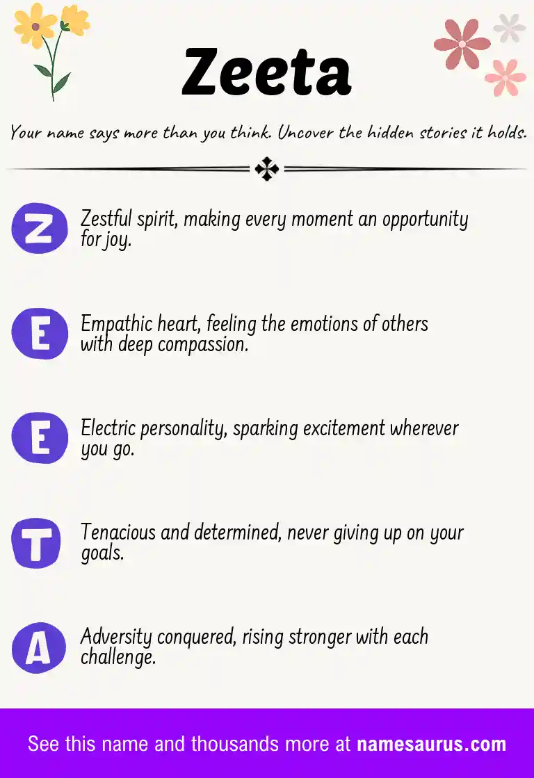 Acrostic poem about Zeeta.