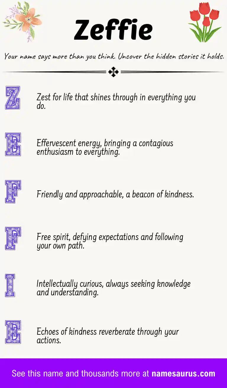 Acrostic poem about Zeffie.