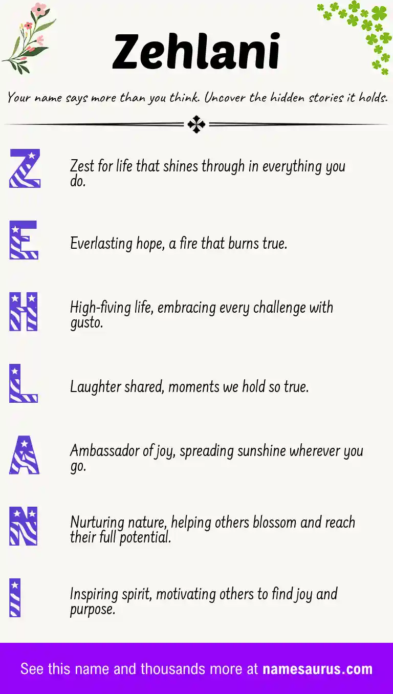 Acrostic poem about Zehlani.