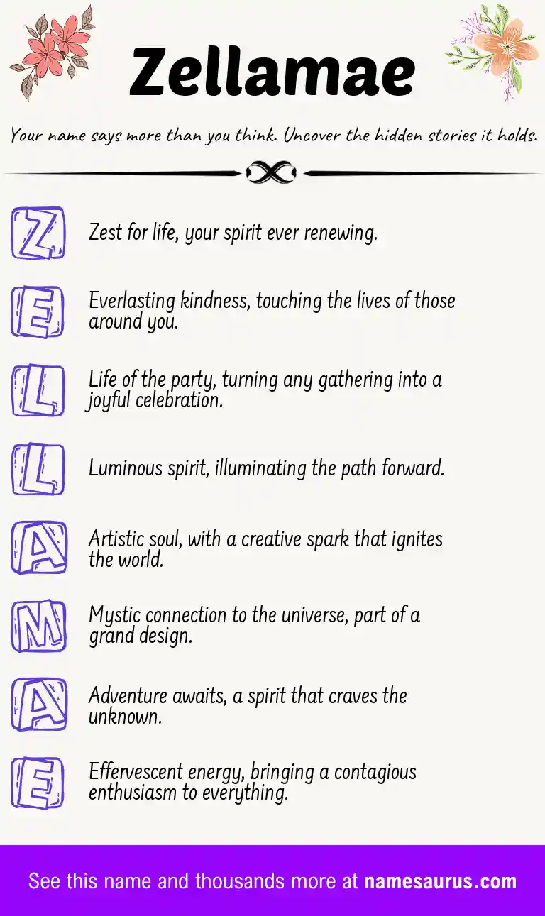 Acrostic poem about Zellamae.