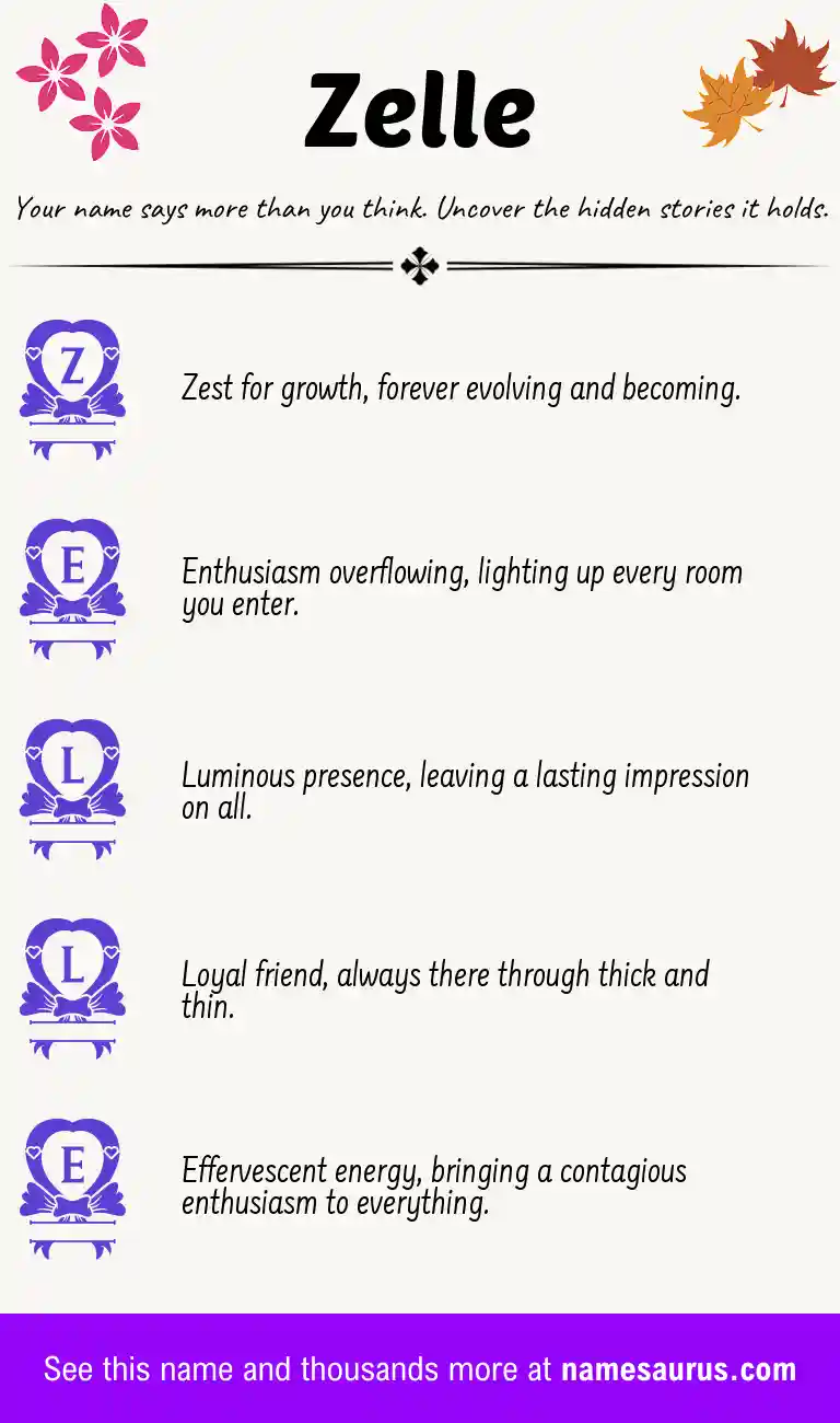 Acrostic poem about Zelle.