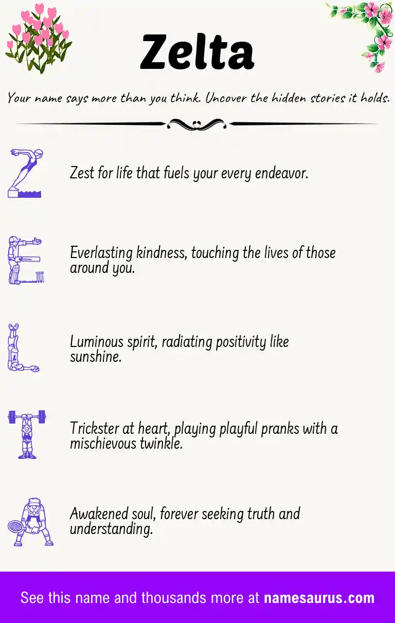 Acrostic poem about Zelta.