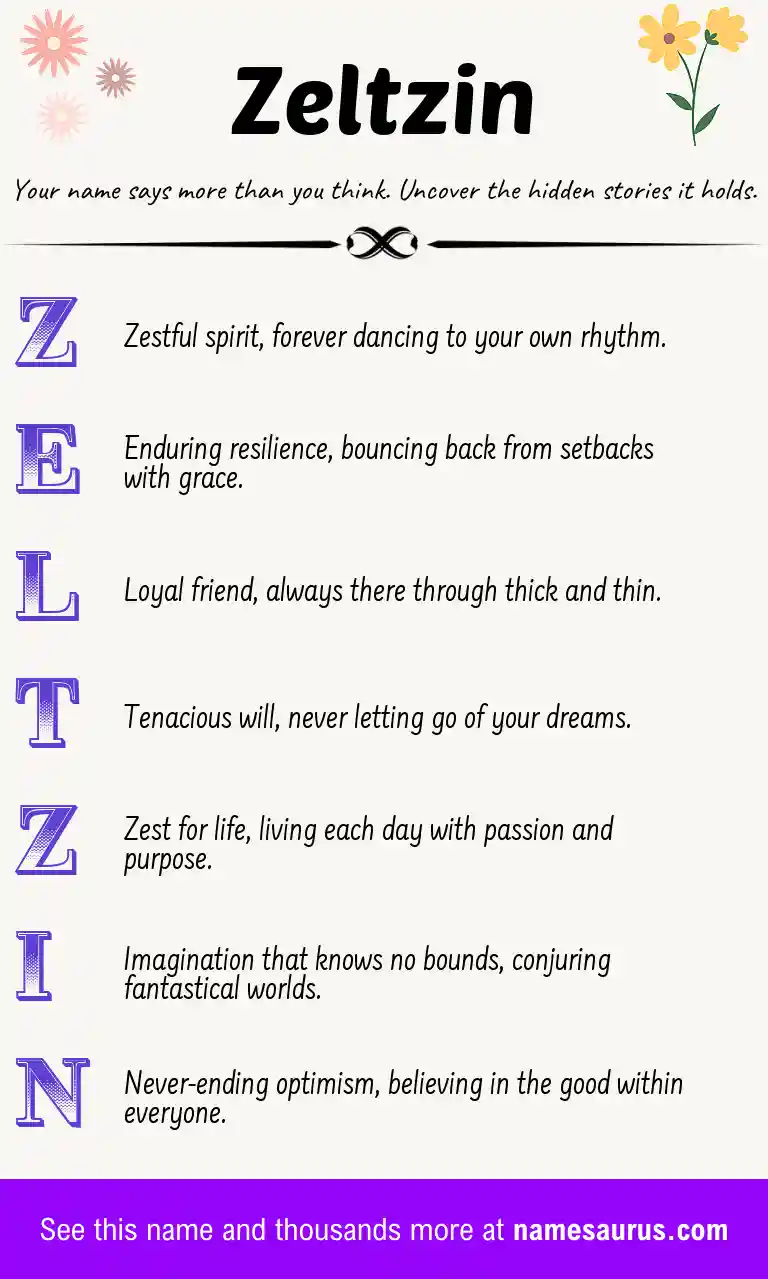 Acrostic poem about Zeltzin.
