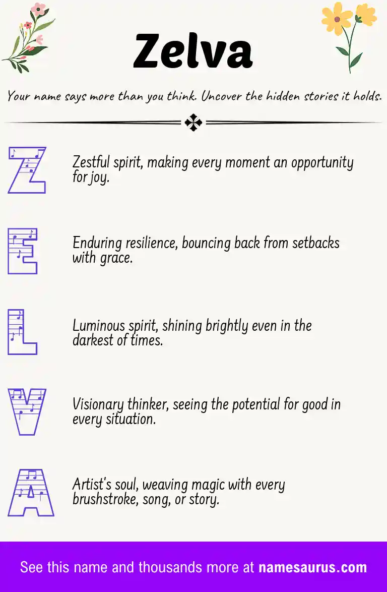 Acrostic poem about Zelva.