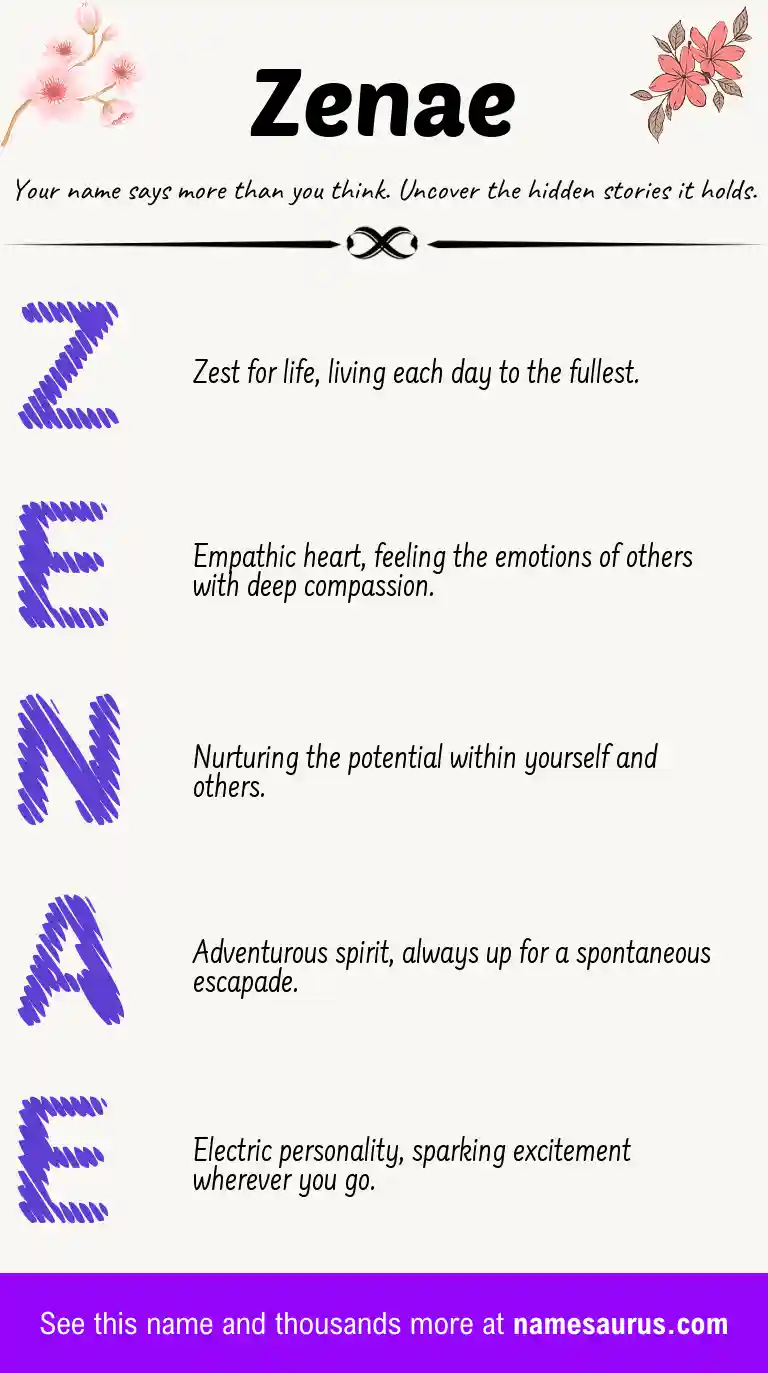 Acrostic poem about Zenae.