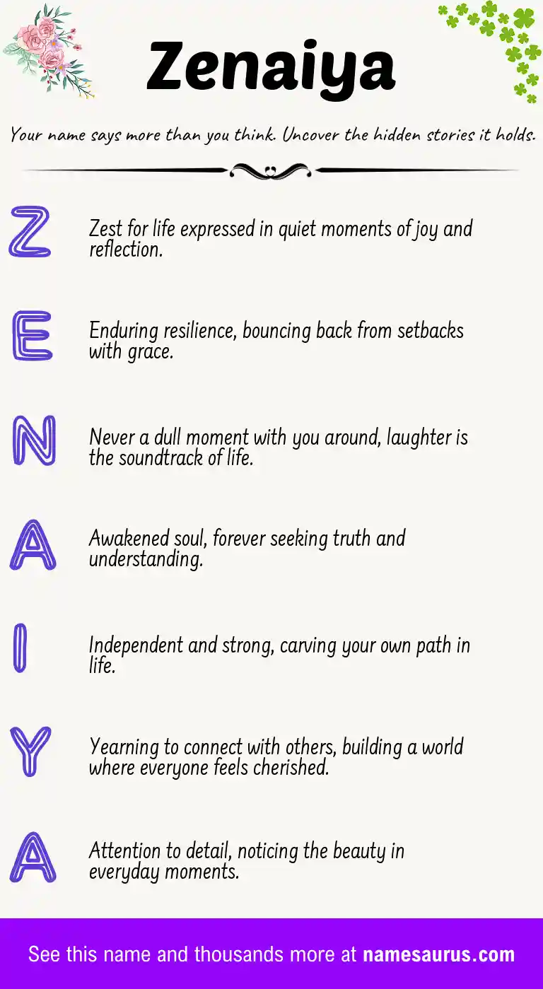 Acrostic poem about Zenaiya.