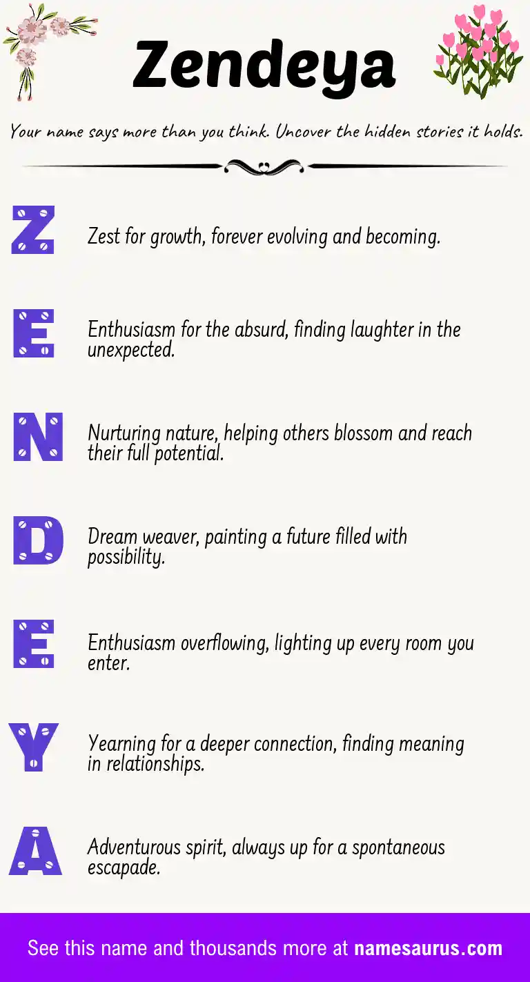 Acrostic poem about Zendeya.