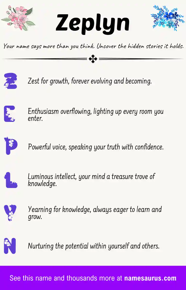 Acrostic poem about Zeplyn.