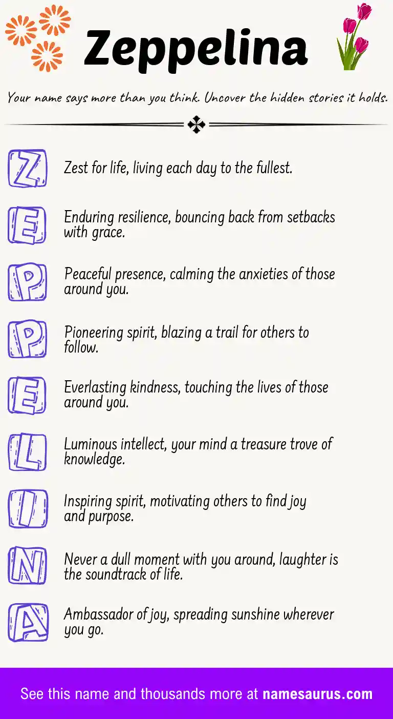Acrostic poem about Zeppelina.