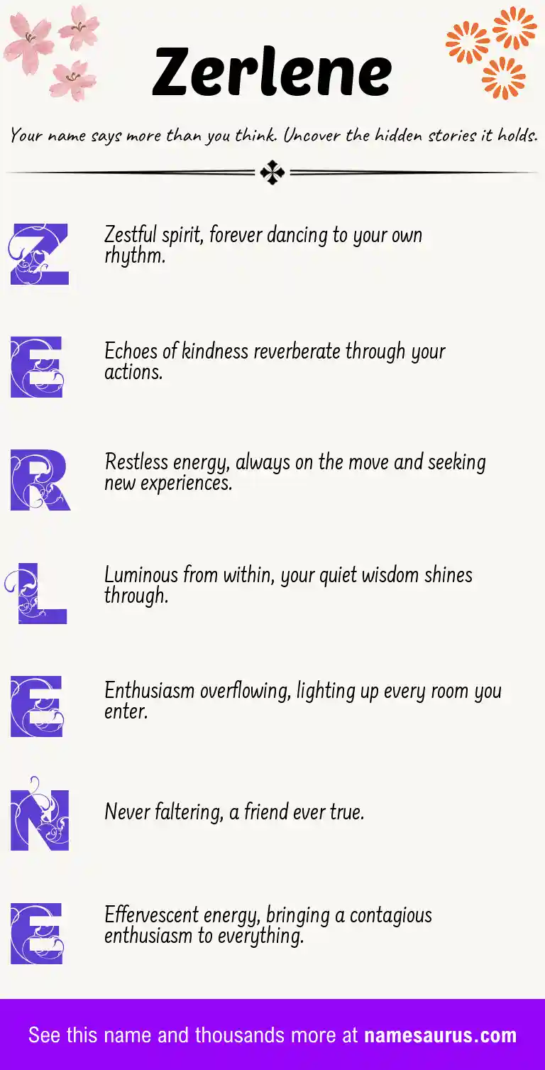 Acrostic poem about Zerlene.