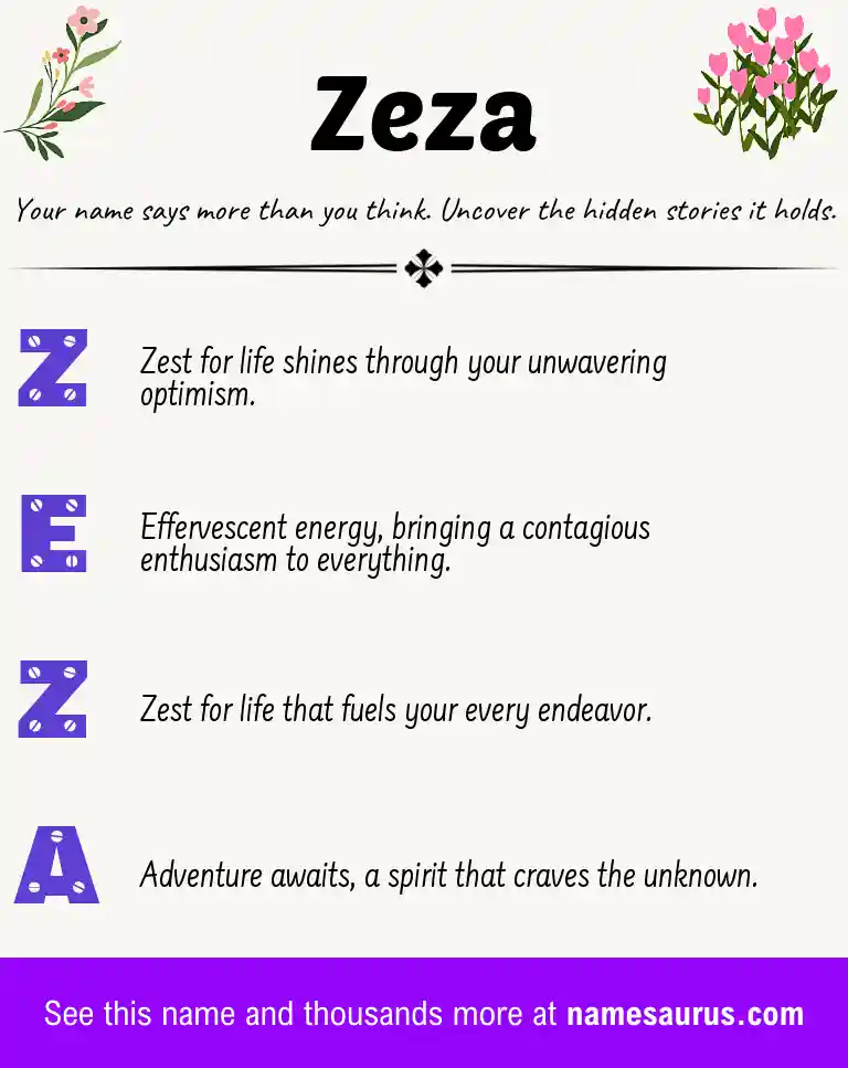 Acrostic poem about Zeza.