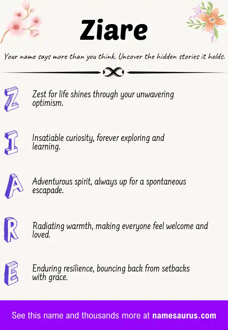 Acrostic poem about Ziare.