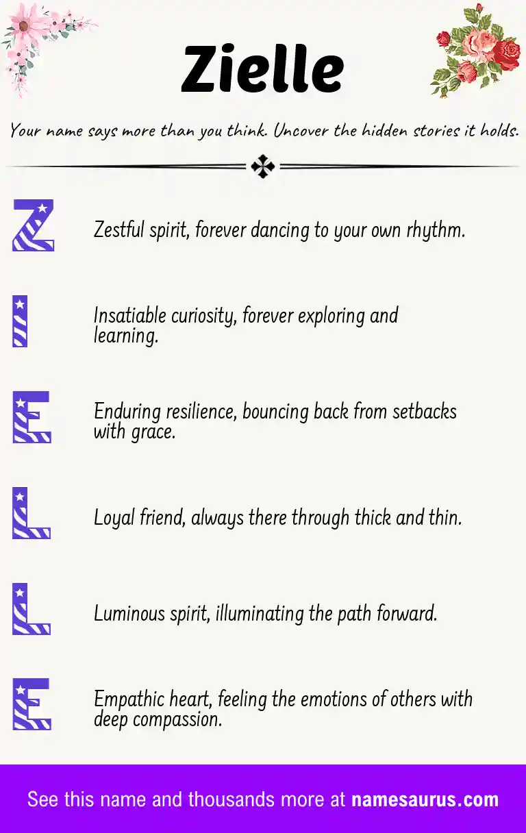 Acrostic poem about Zielle.