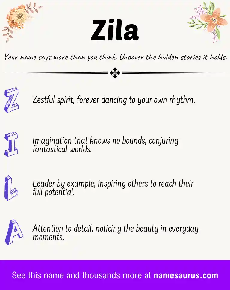 Acrostic poem about Zila.