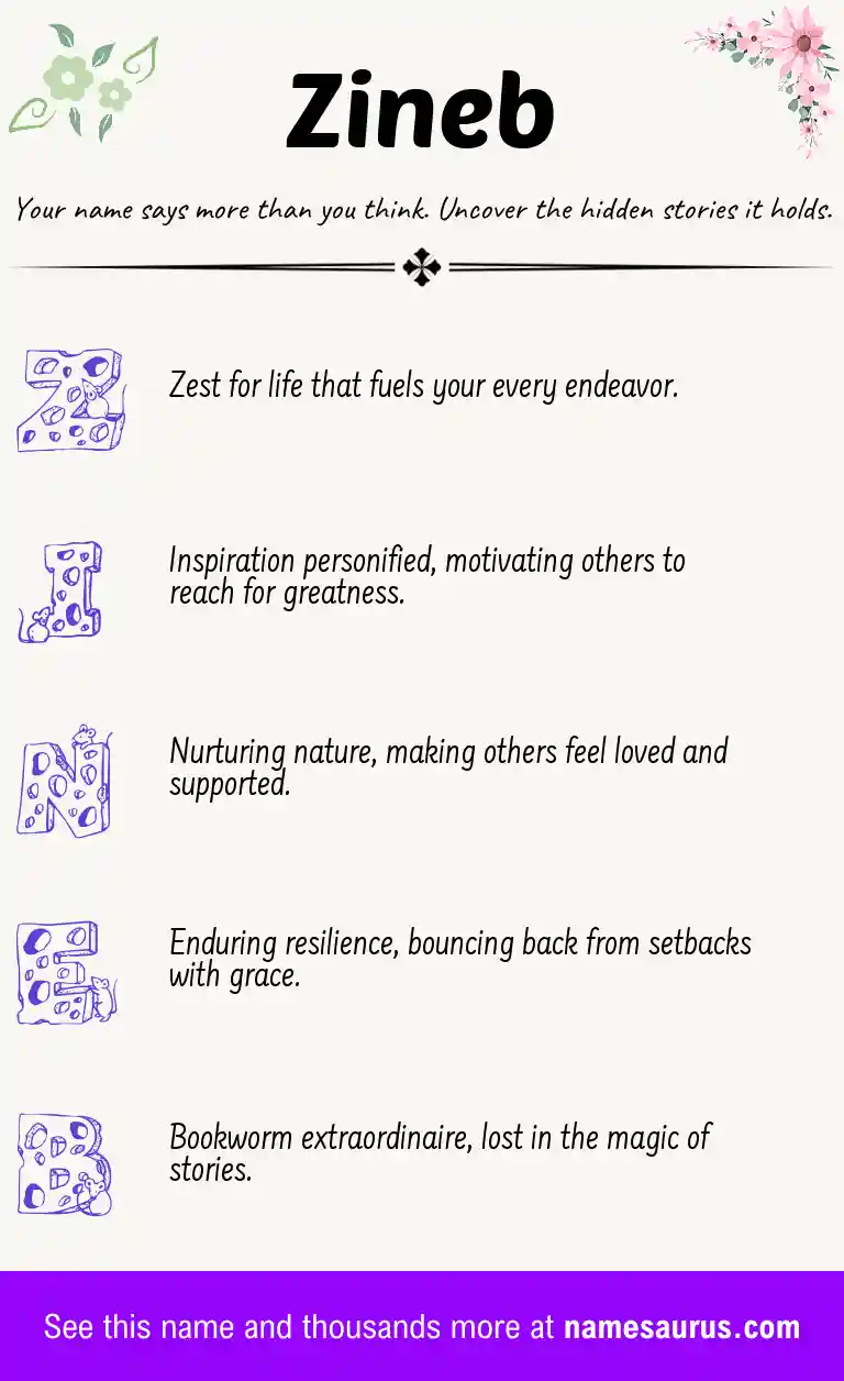 Acrostic poem about Zineb.