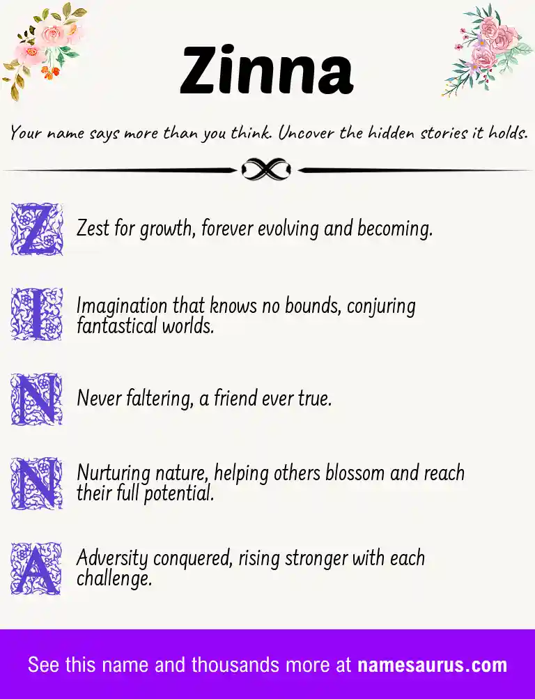 Acrostic poem about Zinna.