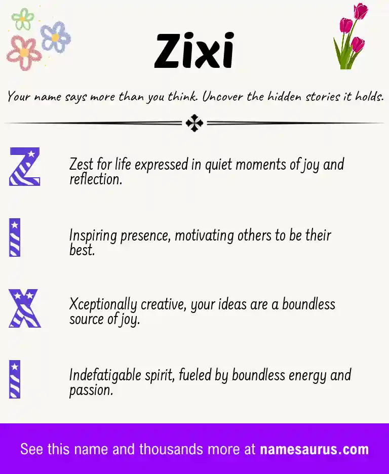 Acrostic poem about Zixi.