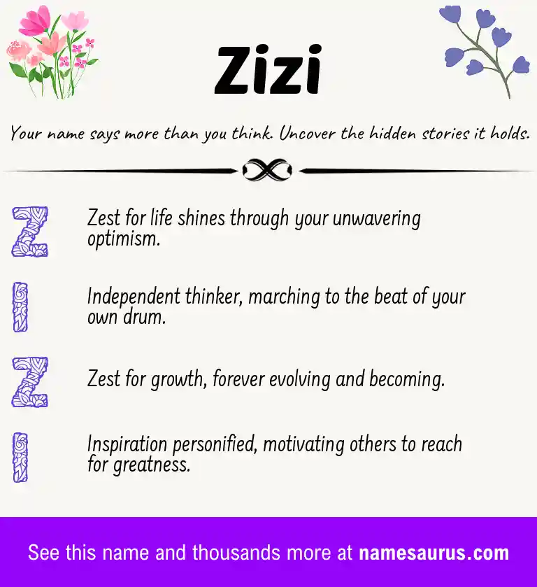 Acrostic poem about Zizi.
