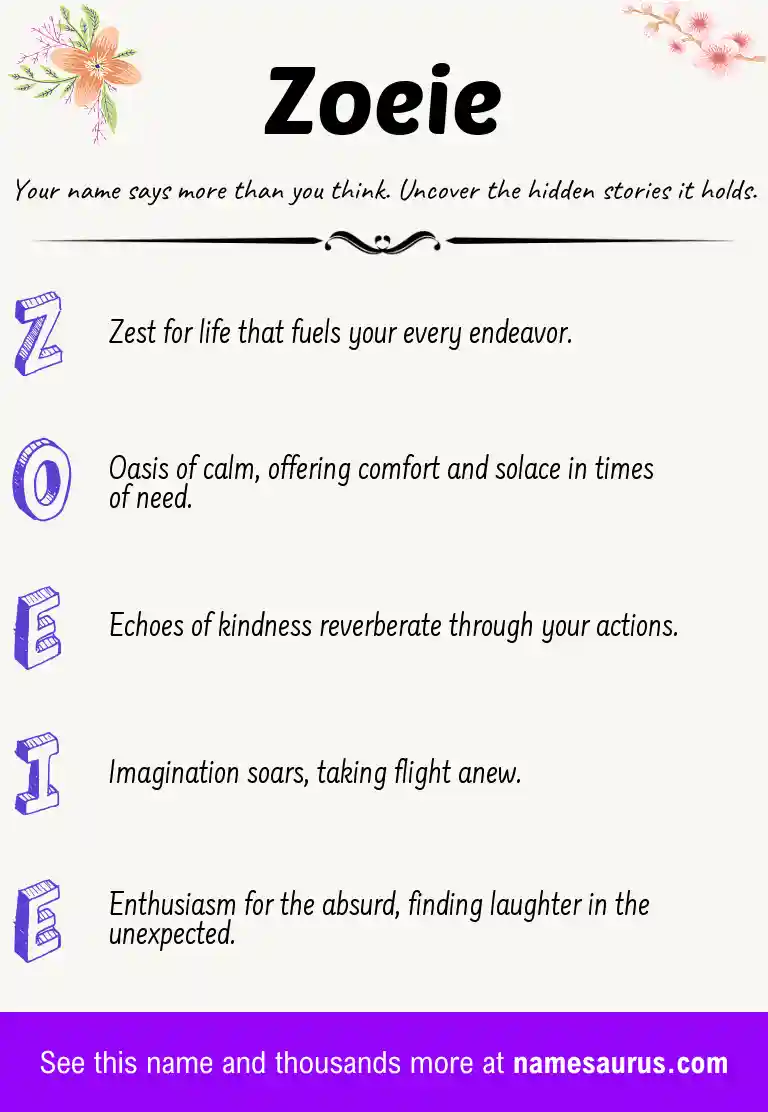 Acrostic poem about Zoeie.