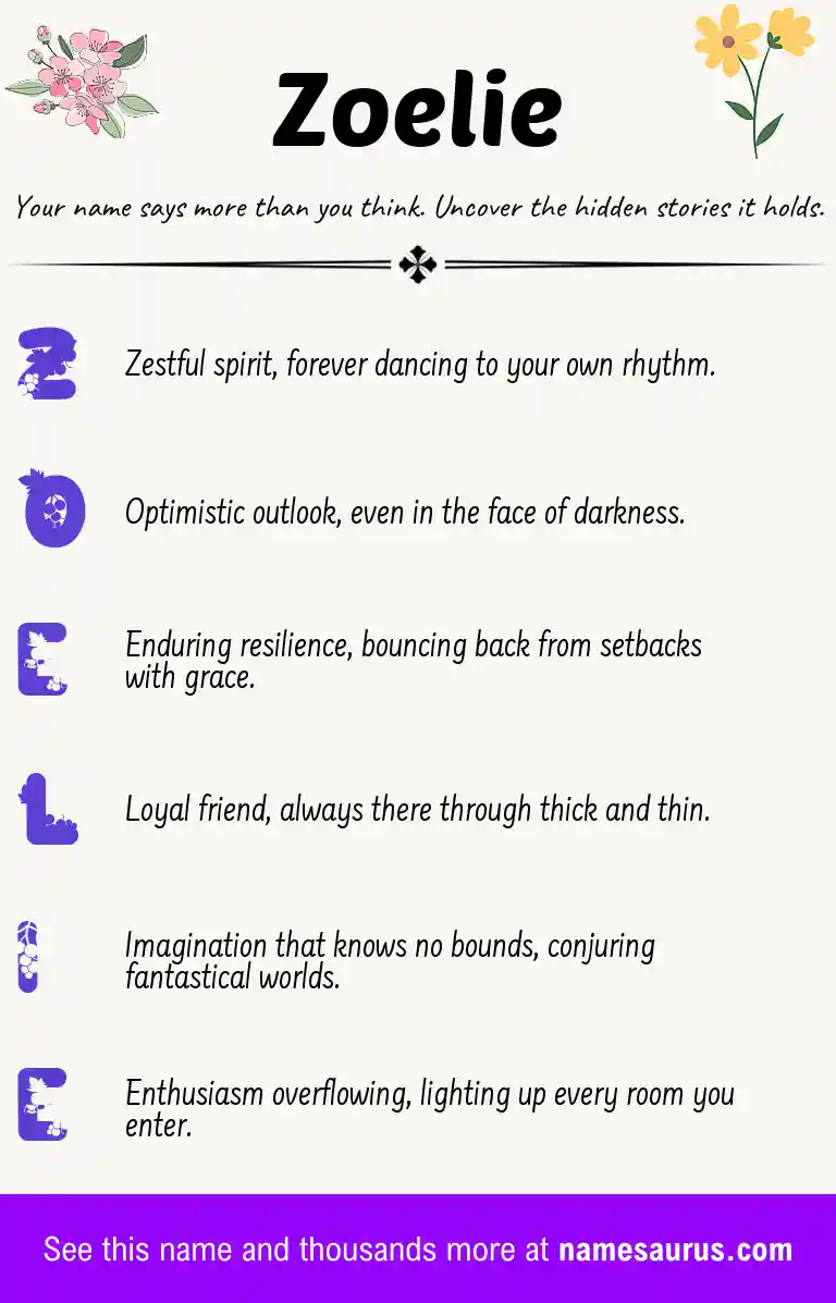 Acrostic poem about Zoelie.