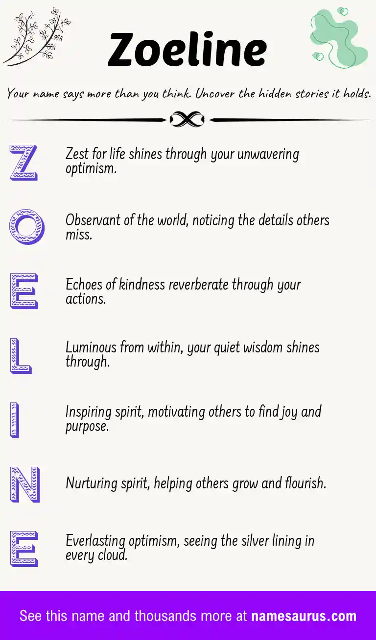 Acrostic poem about Zoeline.