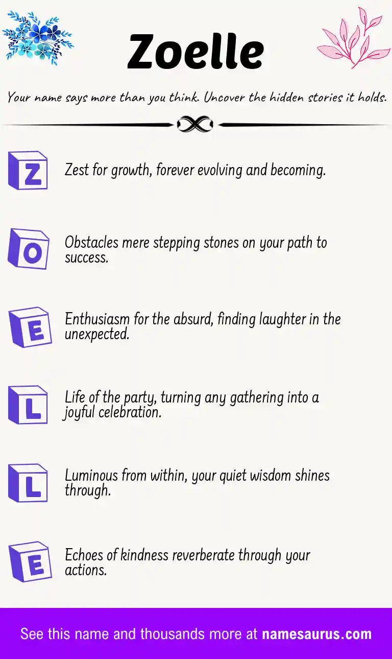 Acrostic poem about Zoelle.