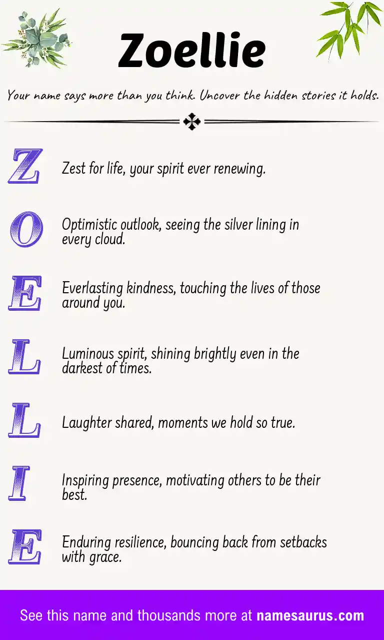 Acrostic poem about Zoellie.