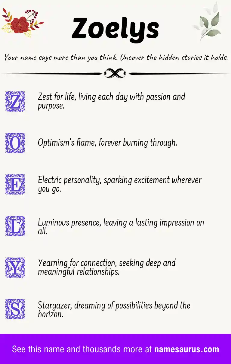 Acrostic poem about Zoelys.