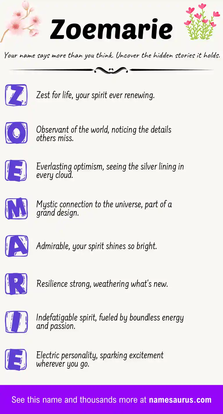 Acrostic poem about Zoemarie.