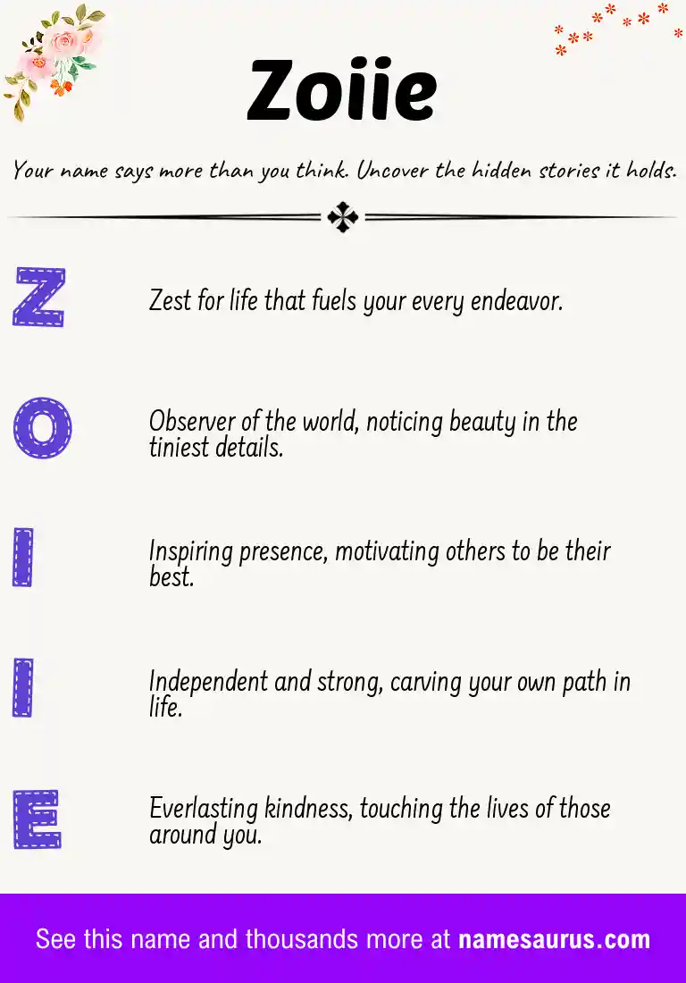 Acrostic poem about Zoiie.