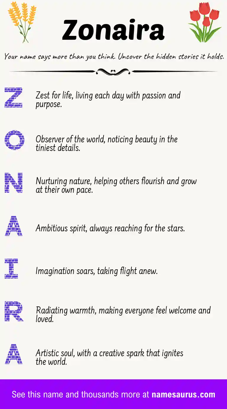 Acrostic poem about Zonaira.