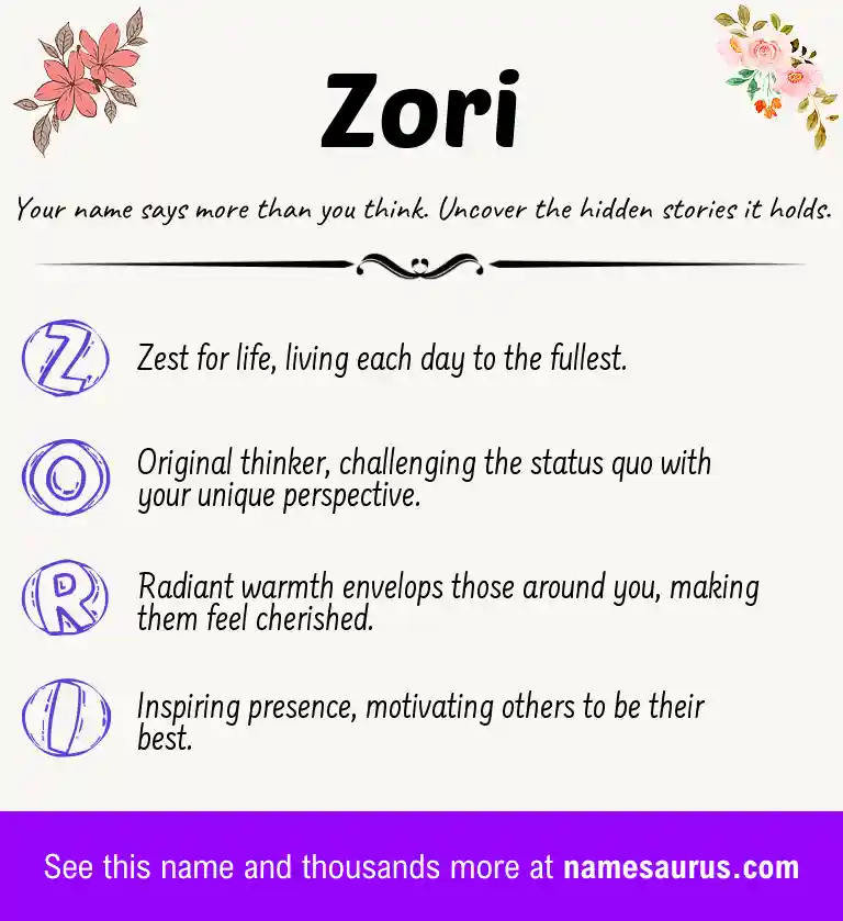 Acrostic poem about Zori.