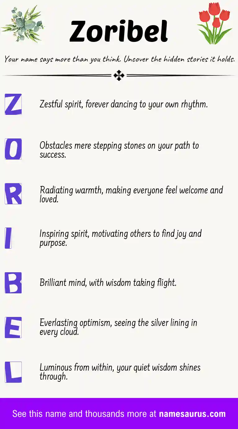 Acrostic poem about Zoribel.