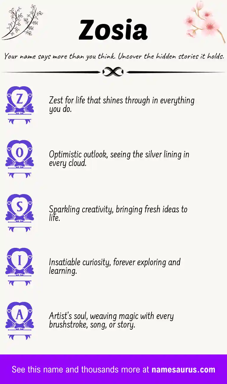 Acrostic poem about Zosia.
