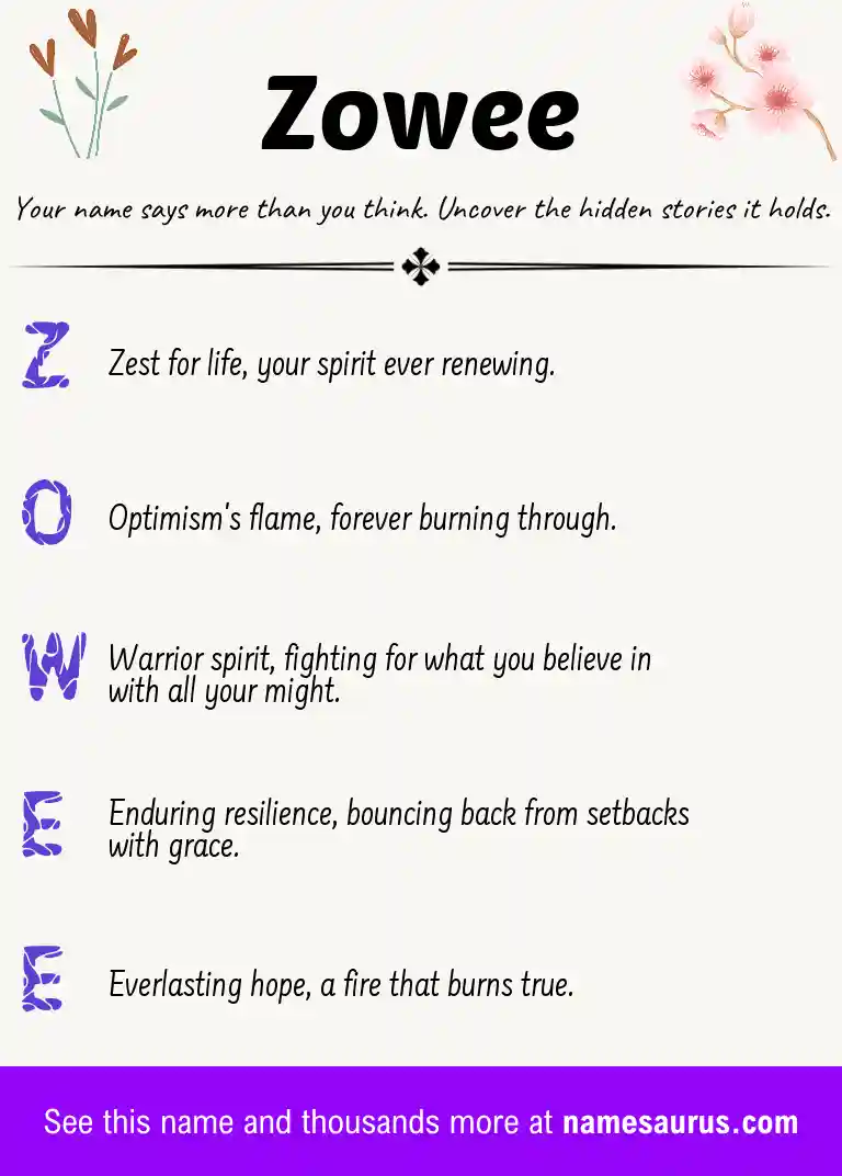 Acrostic poem about Zowee.