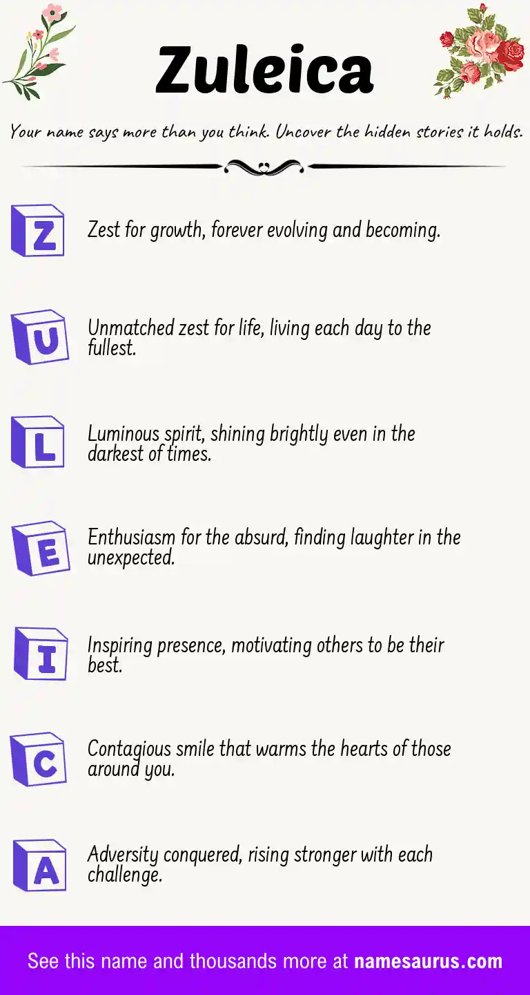Acrostic poem about Zuleica.