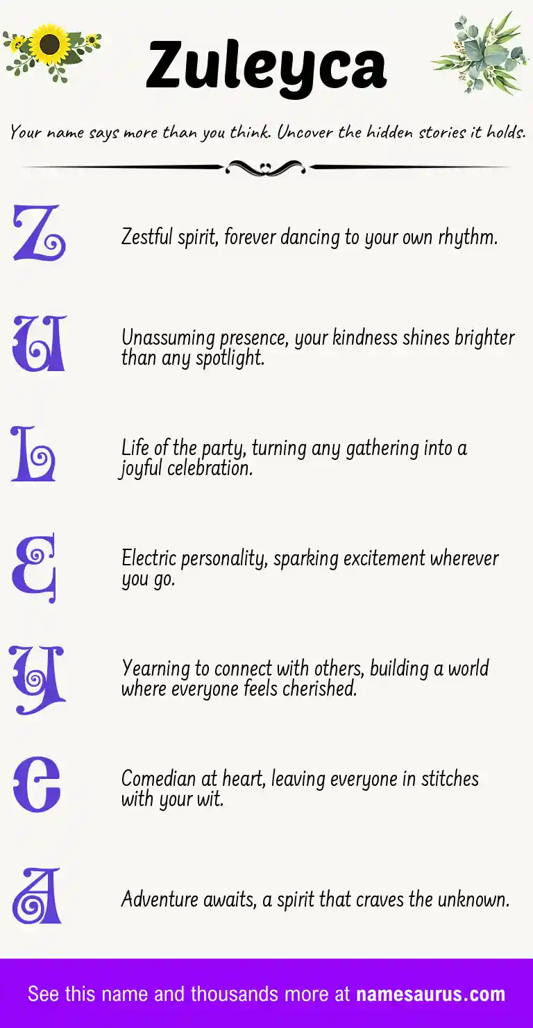Acrostic poem about Zuleyca.