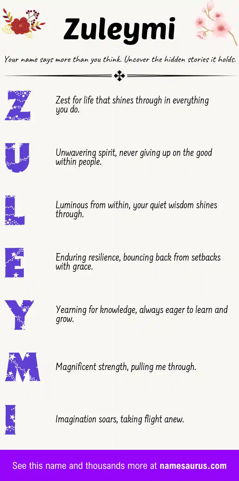 Acrostic poem about Zuleymi.