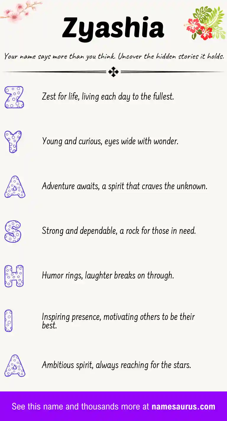 Acrostic poem about Zyashia.