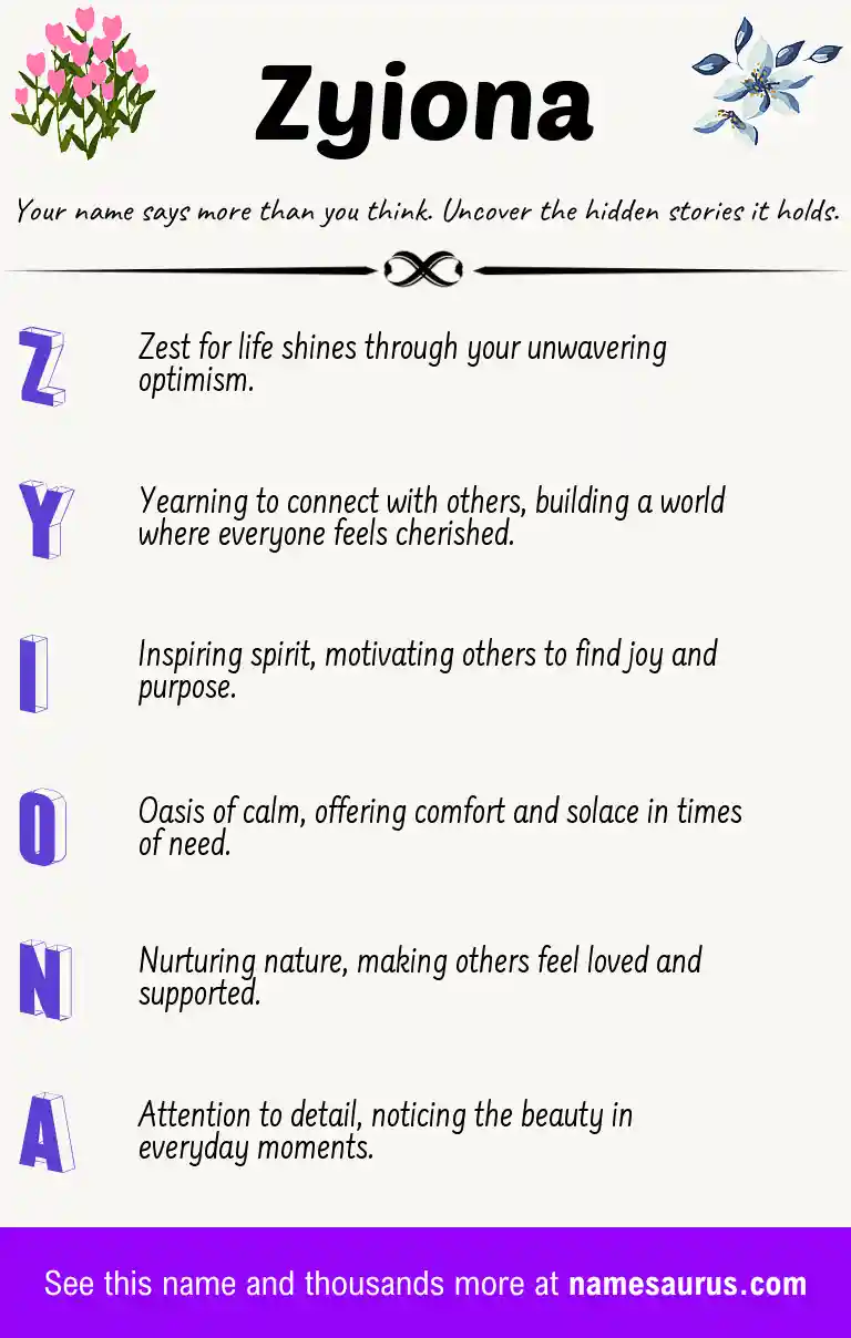 Acrostic poem about Zyiona.
