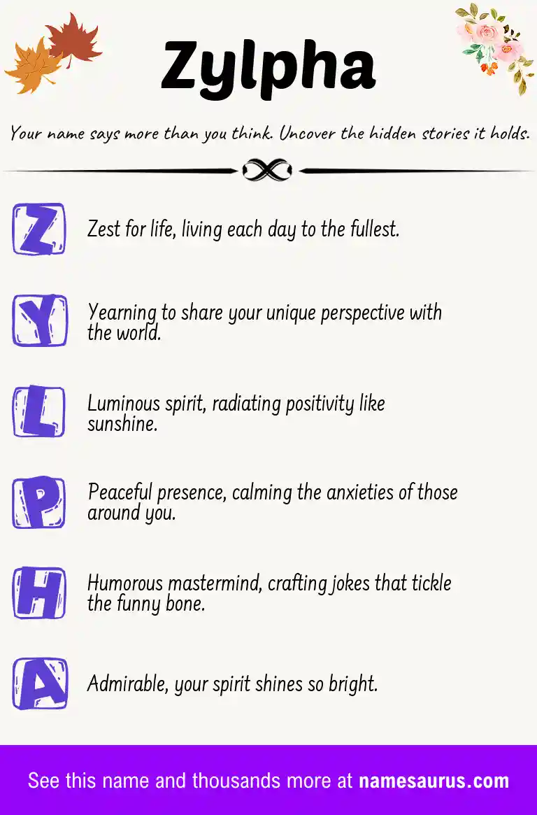 Acrostic poem about Zylpha.