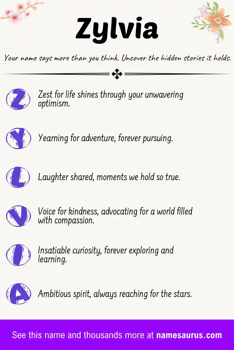 Acrostic poem about Zylvia.